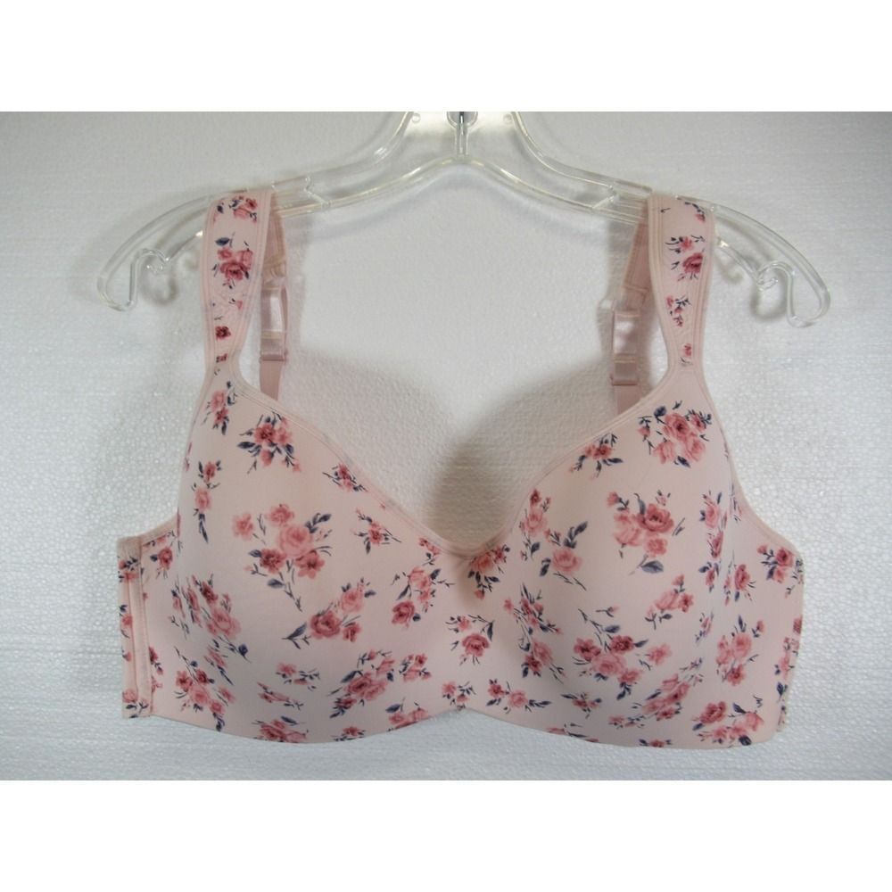 Laura Ashley Pink Roses Seamless Lined T-shirt Bra 38DD Underwire